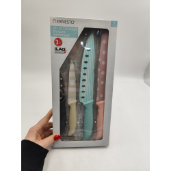 Zestaw nozy kuchennych Ernesto 4 sztuki stal nierdzewna nowe