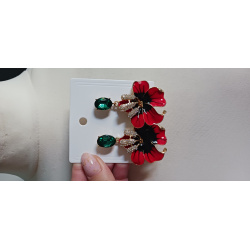 Kolczyki kwiaty czerwone 
