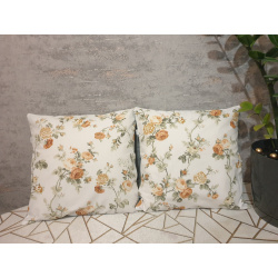 🌼 2 szt poszewki 40x40 cm – złociste róże | 100% Bawełna | Handmade 