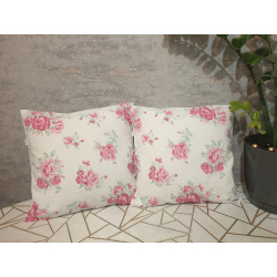 Zestaw 2szt poszewki 40x40 cm –  róże | Wzór dwustronny |100%Bawełna | Handmade 