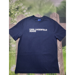 T-shirt Karl Lagerfeld Jeans granatowy – regular fit,rozmiar L organic cotton, logo 