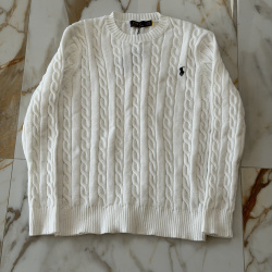 Nowy Biały Sweter Polo Ralph Lauren S