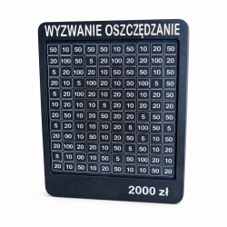 Skarbonka wykreślana wyzwanie oszczędzanie  2000 zł