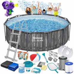 Basen ogrodowy stelażowy 366 x 100 cm 18w1 Bestway 5614X maszynka do baniek GRATIS