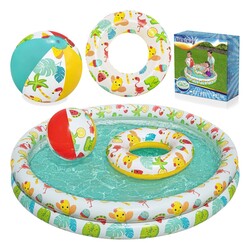 3w1 Basenik dla dzieci 122 x 20 cm KÓŁKO PIŁKA Bestway 51124