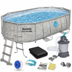Basen ogrodowy stelażowy 488 x 305 x 107 cm 11w1 Bestway 56946