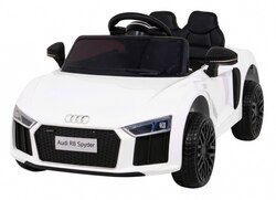 Audi R8 na akumulator dla dzieci Biały Pilot EVA Wolny Start MP3 LED