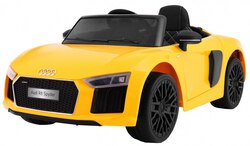 Audi R8 Spyder na akumulator Żółty Pilot EVA Wolny Start Radio MP3 LED