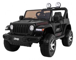 Jeep Wrangler Rubicon terenowy na akumulator dla dzieci Czarny Pilot 4x4
