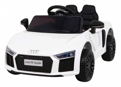 Audi R8 na akumulator dla dzieci Biały Pilot EVA Wolny Start MP3 LED