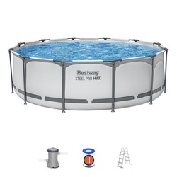 Basen stelażowy Steel Pro MAX 366x100 Szary 12FT BESTWAY 4w1 Pompa Filtr Drabinka