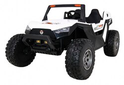 Buggy Clash na akumulator dla 2 dzieci Biały Pilot Napęd 4x4 Regulacja siedzenia Radio MP3 LED