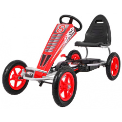 Gokart Full Ahead AIR na pedały dla dzieci 3 Czerwony Regulacja siedziska Pompowane koła Hamulec ręczny