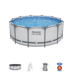 Basen stelażowy Steel Pro MAX 366x122 12FT BESTWAY 5w1 Drabinka Pokrywa Pompa Filtr