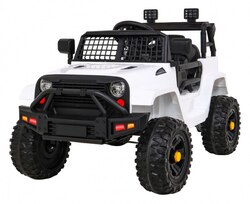 Autko Jeep Dark Night na akumulator dla dzieci Biały Wolny Start EVA Audio LED