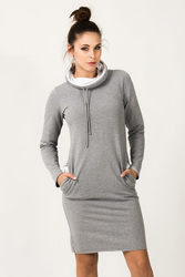 Sukienka Model Kaja 7 Light GreyWhite - Tessita