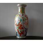 Bardzo duża chinska waza ręcznie malowana w smoki 64 cm.