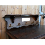 Dębowy wieszak, 5 wieszaków mosiężnych