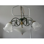 Żyrandol 5 ramienny ze szklaną misą