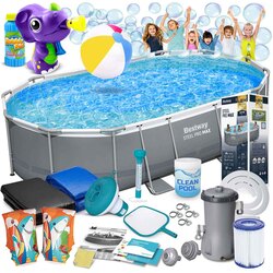 Basen ogrodowy stelażowy 488 x 305 x 107 cm 18w1 Bestway 56448 maszynka do baniek GRATIS