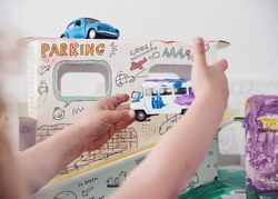 Parking przestrzenna kolorowanka XXL dla dzieci