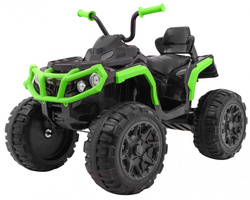 Quad ATV na akumulator dla dzieci Czarno-zielony Koła EVA Radio MP3 LED Wolny Start