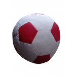 Stylowa pufa piłka w kolorze biało-czerwonym