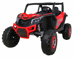 Buggy UTV-MX na akumulator dla dzieci Czerwony Napęd 4x4 Pilot Audio LED Schowek EVA Wolny Start