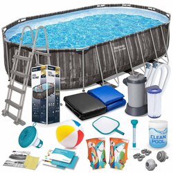 Basen ogrodowy stelażowy 610 x 366 x 122 cm 18w1 Bestway 5611R