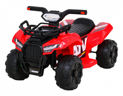 Quad Storm na akumulator dla dzieci Czerwony Silnik 25W MP3 USB LED