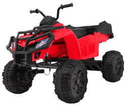 Quad XL ATV 2,4GHz na akumulator dla dzieci Czerwony Pilot Napęd 4x4 Bagażnik Wolny Start EVA Audio LED