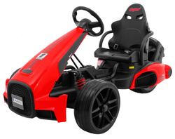 Gokart na akumulator Bolid XR-1 dla dzieci Czerwony Regulowana kierownica Profilowane siedzenie