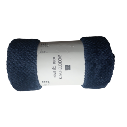 🛏️ Puszysty i Miły w Dotyku Koc 130 x 170 cm – Home Deco – Ciemnoniebieski Styl i Komfort 🌌🧶🛋️