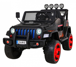 Autko terenowe Raptor Drifter Płomienie Pilot Napęd 4x4 Schowek Wolny Start MP3 LED