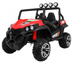 Terenowe Grand Buggy Lift dla dzieci Czerwony Napęd 4x4 Pilot Bagażnik Radio MP3 LED