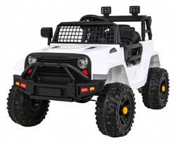Autko Jeep Dark Night na akumulator dla dzieci Biały Wolny Start EVA Audio LED