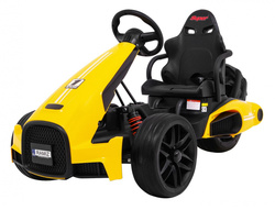 Gokart na akumulator Bolid XR-1 dla dzieci Żółty Regulowana kierownica Profilowane siedzenie