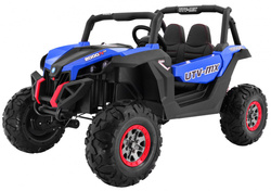 Buggy SuperStar dla dzieci Niebieski Napęd 4x4 Pilot Bagażnik MP3 LED Blokada drzwi