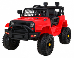 Autko Jeep Dark Night na akumulator dla dzieci Czerwony Wolny Start EVA Audio LED