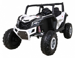 Buggy UTV-MX na akumulator dla dzieci Biały Napęd 4x4 Pilot Audio LED Schowek EVA Wolny Start