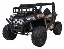Buggy UTV Terenówka dla dzieci Czarny Pilot Bagażnik Wolny Start EVA MP3 LED