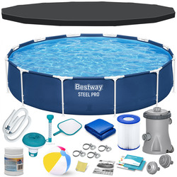 Basen ogrodowy stelażowy 366 x 76 cm zestaw 15w1 Bestway 56681