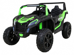 Buggy ATV Strong Racing dla 2 dzieci Zielony Silnik bezszczotkowy Pompowane koła Audio LED