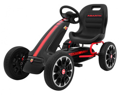 Gokart ABARTH na pedały dla dzieci Czarny Koła EVA Hamulec ręczny Wolny bieg