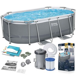 Basen ogrodowy stelażowy 305 x 200 x 84 cm 10w1 Bestway 5614A