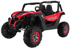 Buggy SuperStar dla dzieci Czerwony MP4 Napęd 4x4 Pilot Bagażnik LED Blokada drzwi