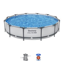 Basen Stelażowy Steel Pro MAX 366x76 Okrągły 12FT BESTWAY 3w1 Pompa Filtr