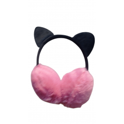 Różowe Nauszniki z Czarnymi Uszkami – Ciepło i Styl! 🎀🐾