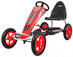 Gokart Full Ahead AIR na pedały dla dzieci 3 Czerwony Regulacja siedziska Pompowane koła Hamulec ręczny
