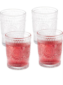 Zestaw 4 szklanek w stylu vintage Relaxdays